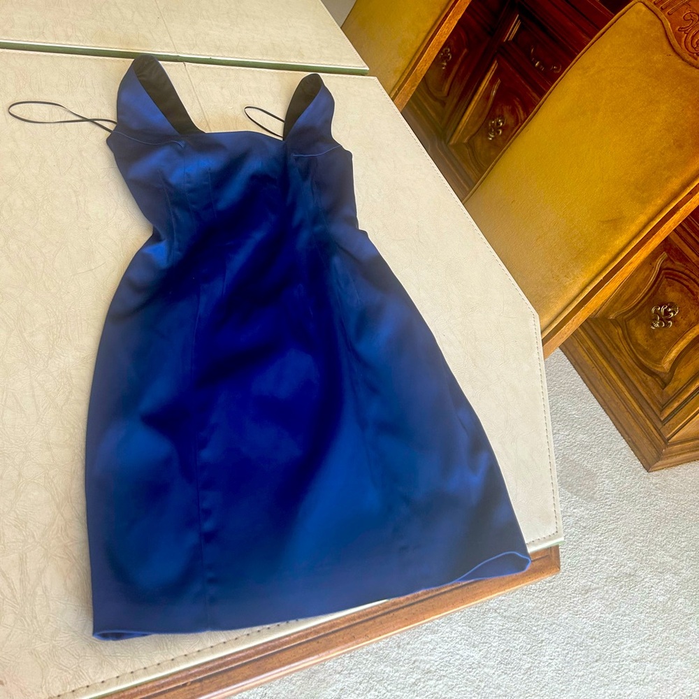 Stunning Royal blue satin Jay Godfrey designer dress from Nordstrom size 0.